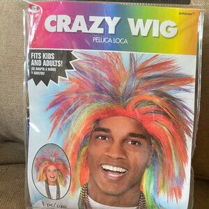 Crazy Rainbow Wig  colorful wig kawaii funny peluca loca